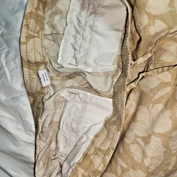 GAP, long, baggy, pants, beige & cream, elastic waist, linen, size XL - Picture 7 of 16